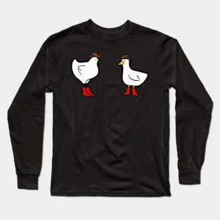 Cowboy Duck and Cowboy Chicken Long Sleeve T-Shirt